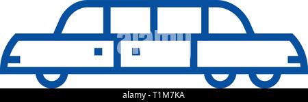 L'icône de la ligne de Limousine concept. Télévision Limousine, signe, symbole vecteur illustration contour. Illustration de Vecteur