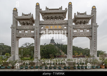 Grand Bouddha Tian Tan, Lantau Island, Hong Kong Banque D'Images