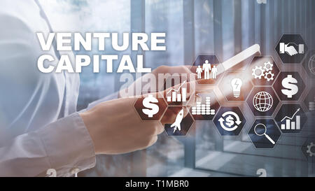 Venture Capital sur un écran virtuel. Le commerce, la technologie, Internet et réseau concept. Abstract background Banque D'Images