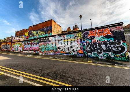 Wall Graffiti, vallée de Ouseburn, Newcastle upon Tyne Banque D'Images