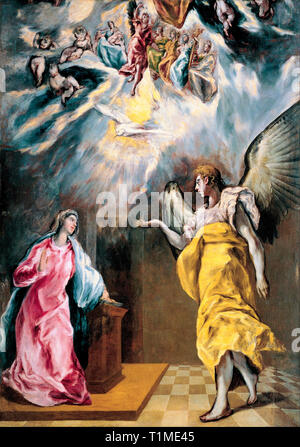 El Greco, l'Annonciation, peinture, 1614 Banque D'Images