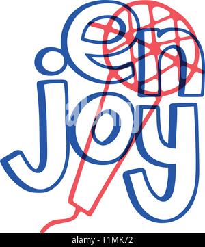 Beau profitez de chanter doodle, grande conception pour tout usage. Les grandes lignes du dessin. Illustration de Vecteur