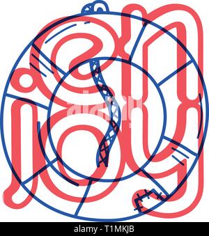 Part attirer l'icône bouée dans doodle style pour votre conception avec lettrage. Illustration de Vecteur