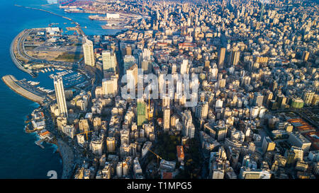 Skyline Aerial view, Beyrouth, Liban Banque D'Images