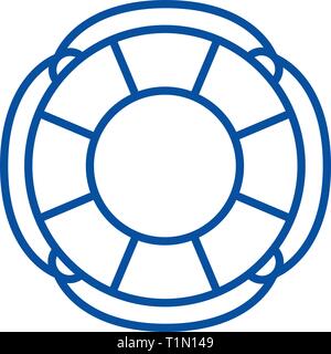 Finances L'icône de la ligne de bouée de concept. Finances télévision bouée, signe, symbole vecteur illustration contour. Illustration de Vecteur