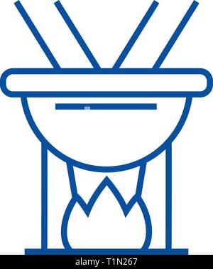 L'icône de la ligne fondue concept. Télévision fondue, signe, symbole vecteur illustration contour. Illustration de Vecteur