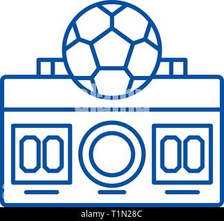 L'icône de la ligne du score Football concept. Score Football télévision vector symbole, signe, contours illustration. Illustration de Vecteur