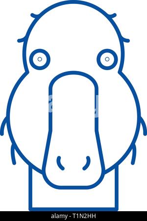 L'icône de la ligne du canard drôle de concept. Funny duck télévision vector symbole, signe, contours illustration. Illustration de Vecteur