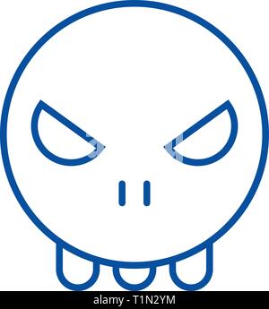 L'icône de la ligne emoji Ghost concept. Ghost télévision emoji, signe, symbole vecteur illustration contour. Illustration de Vecteur