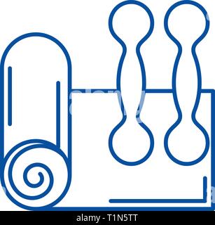 L'icône de la ligne de remise en forme accueil concept. Accueil télévision remise en forme, signe, symbole vecteur illustration contour. Illustration de Vecteur