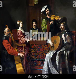 Le Concert 1630 par Nicolas Tournier (1590-1638), France, en français. Banque D'Images