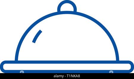 L'icône de la ligne plaque repas concept. Plaque de repas télévision vector symbole, signe, contours illustration. Illustration de Vecteur