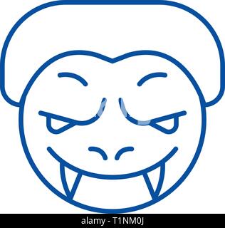 L'icône de la ligne emoji Monster concept. Monster télévision emoji, signe, symbole vecteur illustration contour. Illustration de Vecteur
