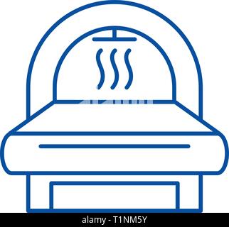 L'icône de la ligne irm concept. Télévision par IRM, signe, symbole vecteur illustration contour. Illustration de Vecteur