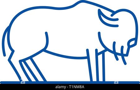 L'icône de la ligne du boeuf musqué concept. Le boeuf musqué télévision, signe, symbole vecteur illustration contour. Illustration de Vecteur