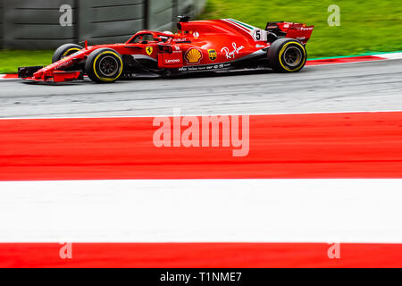 Spielberg/Autriche - 06/29/2018 - # 5 Sebastian Vettel (GER) dans sa Ferrari SH71 au cours du PC2 lors du Red Bull Ring en avance sur le Grand Prix d'Autriche 2018 Banque D'Images