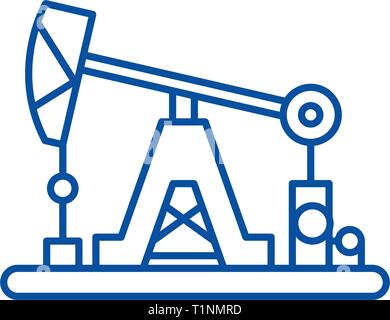 L'icône de la ligne de l'industrie pétrolière concept. Télévision de l'industrie pétrolière, signe, symbole vecteur illustration contour. Illustration de Vecteur