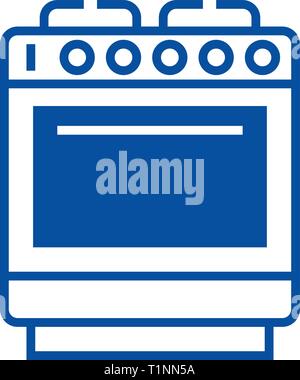 L'icône de la ligne signe four concept. Four télévision signe, signe, symbole vecteur illustration contour. Illustration de Vecteur