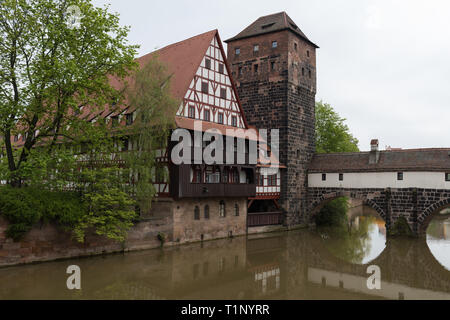 La vieille ville historique de Nuremberg en Franconie Banque D'Images