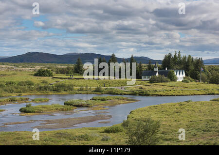 Le paysage dans le Parc National de Thingvellir en Islande Banque D'Images