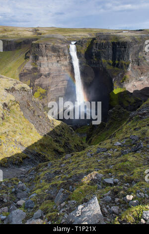 Belle vue de Haifoss - Islande Banque D'Images