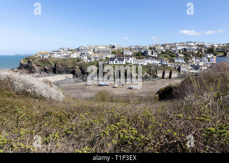 Vue sur le port de Port Isaac, Cornwall, UK Banque D'Images