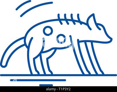 L'icône de la ligne hyène concept. Télévision hyène, signe, symbole vecteur illustration contour. Illustration de Vecteur