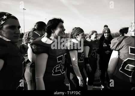 Braves Derby féminin, l'équipe de football américain Banque D'Images