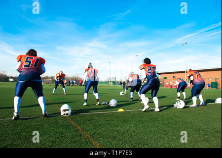 Braves Derby féminin, l'équipe de football américain Banque D'Images