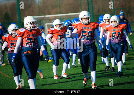 Braves Derby féminin, l'équipe de football américain Banque D'Images