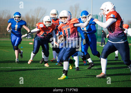 Braves Derby féminin, l'équipe de football américain Banque D'Images