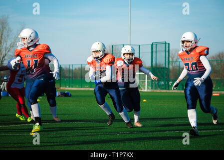 Braves Derby féminin, l'équipe de football américain Banque D'Images