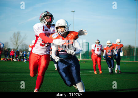 Braves Derby féminin, l'équipe de football américain Banque D'Images