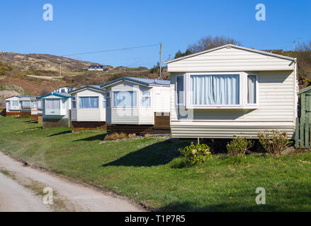 Remorque ou une maison de vacances site plein de maisons de vacances. Banque D'Images