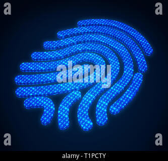 Illustration du système biométrique d'empreintes digitales Banque D'Images