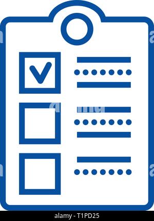 Vérifiez l'icône de la ligne du presse-papiers concept. Presse-papiers télévision symbole vecteur contrôle, signe, contours illustration. Illustration de Vecteur