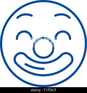 L'icône de la ligne emoji cirque concept. Circus télévision emoji, signe, symbole vecteur illustration contour. Illustration de Vecteur
