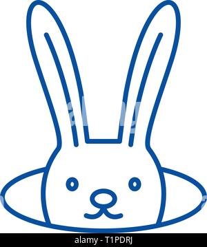 Évoquer l'icône de la ligne du lièvre concept. Conjuration de hare, symbole vecteur télévision signe, contours illustration. Illustration de Vecteur