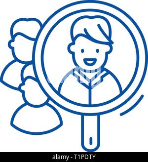 L'icône de la ligne de recherche en consommation concept. La recherche sur la consommation, symbole vecteur télévision signe, contours illustration. Illustration de Vecteur