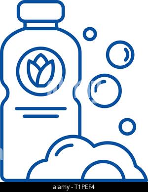 L'icône de la ligne du détergent concept. Télévision détergent, signe, symbole vecteur illustration contour. Illustration de Vecteur