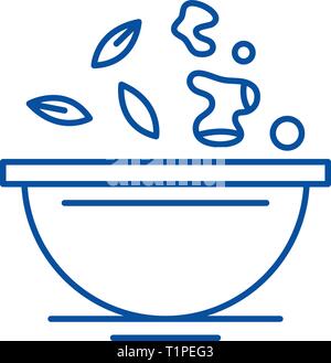 L'icône de la ligne de nourriture de régime concept. Alimentation nourriture télévision vector symbole, signe, contours illustration. Illustration de Vecteur