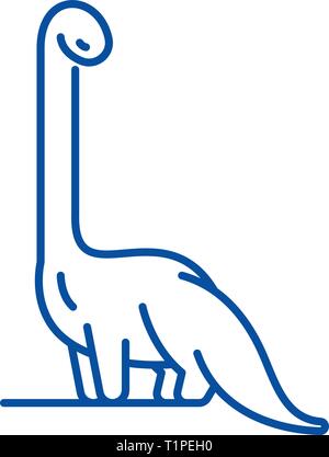 L'icône de la ligne de Diplodocus concept. Vector illustration linéaire ...