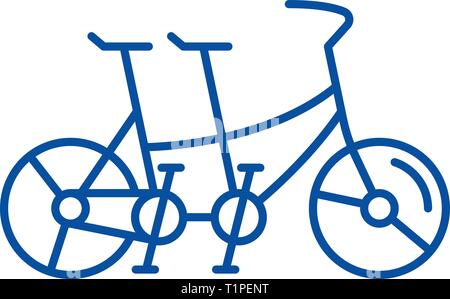 L'icône de la ligne de vélo double concept. Télévision vélo double symbole, signe, vecteur illustration contour. Illustration de Vecteur