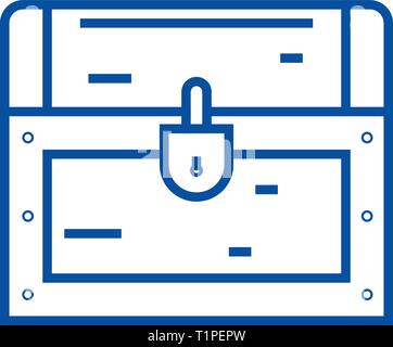 L'icône de la ligne de poitrine de douaire concept. Poitrine de douaire symbole vecteur télévision, signe, contours illustration. Illustration de Vecteur