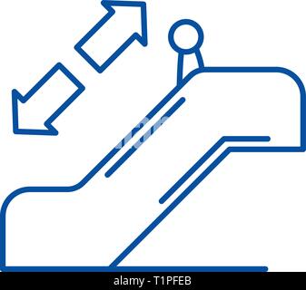 L'icône de la ligne d'indexation concept. Télévision Escalator, signe, symbole vecteur illustration contour. Illustration de Vecteur