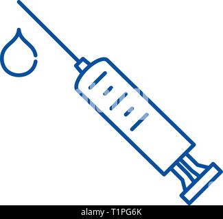 La réception de l'icône de la ligne injections concept. Injections de réception télévision, signe, symbole vecteur illustration contour. Illustration de Vecteur