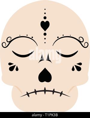 Masque crâne mignon Illustration de Vecteur