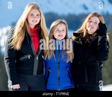 LECH - 25-2-2019 - Le lundi matin 25 février 2019 une séance photo aura lieu à Lech, Autriche avec Sa Majesté le Roi Willem-Alexander, sa Maj Banque D'Images