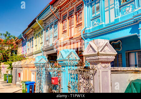 Maisons Peranakan historique de Joo Chiat, Singapour Banque D'Images