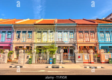 Maisons Peranakan historique de Joo Chiat, Singapour Banque D'Images